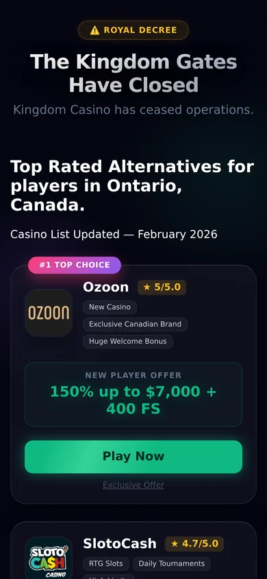 Kingdom Casino mobile view